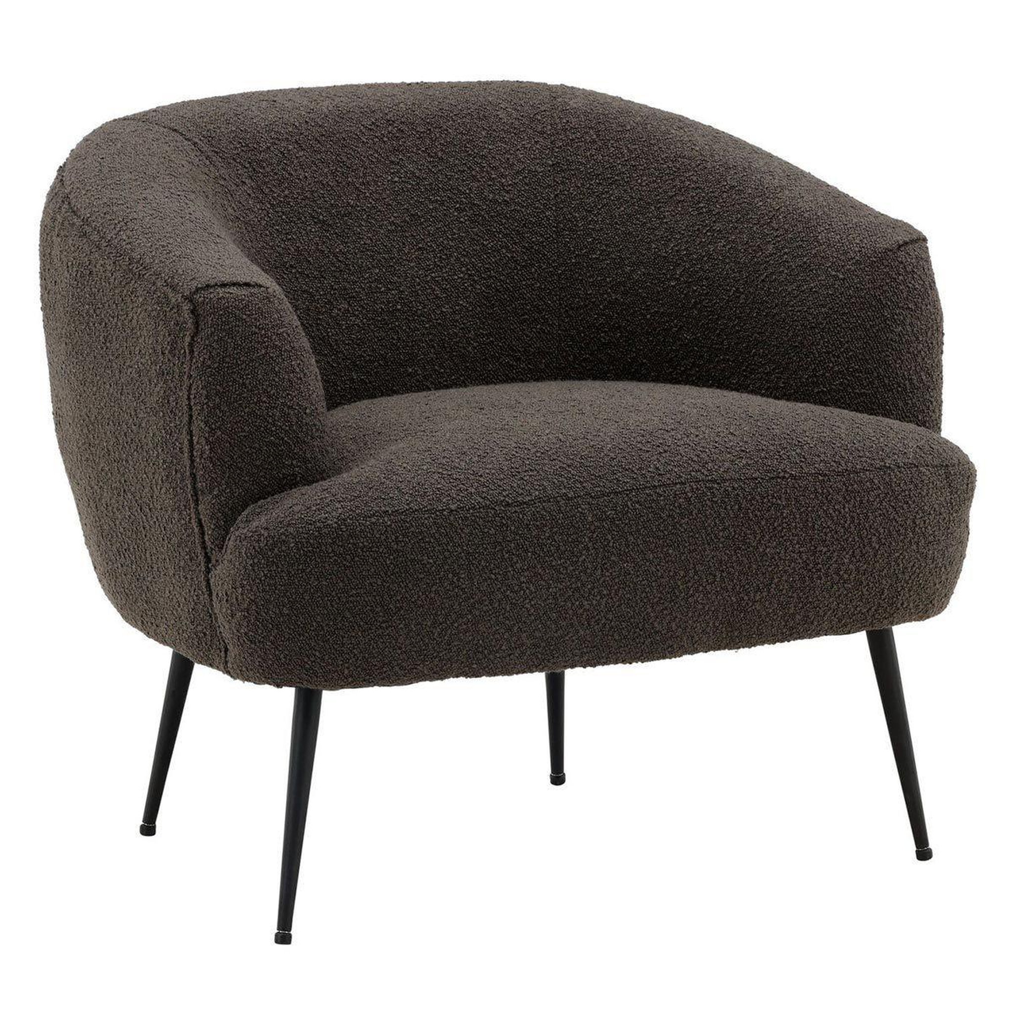 Paris Prix Fauteuil en tissu bouclette  derry  79cm gris foncé