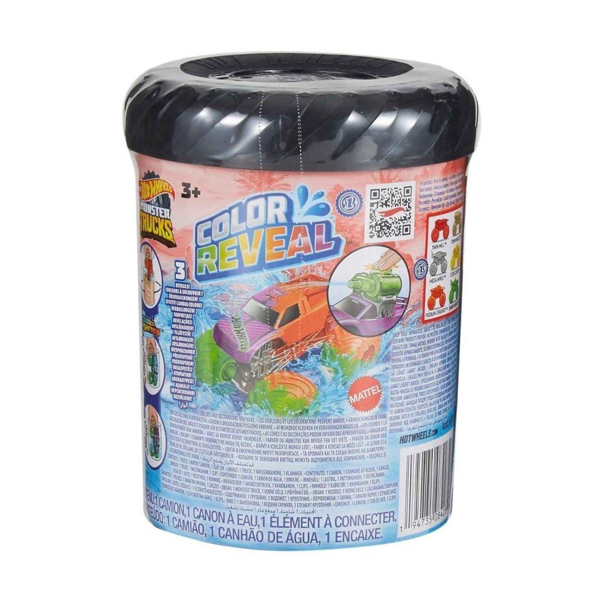 Voir la diapositive 5 : MATTEL Véhicule hot wheels  hjf39 monster trucks - color reveal
