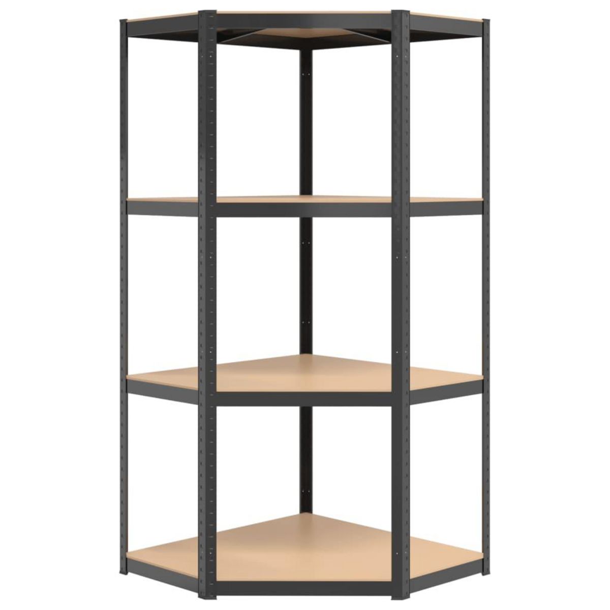 VIDAXL Etagere d'angle a 4 niveaux Anthracite Acier bois d'ingenierie