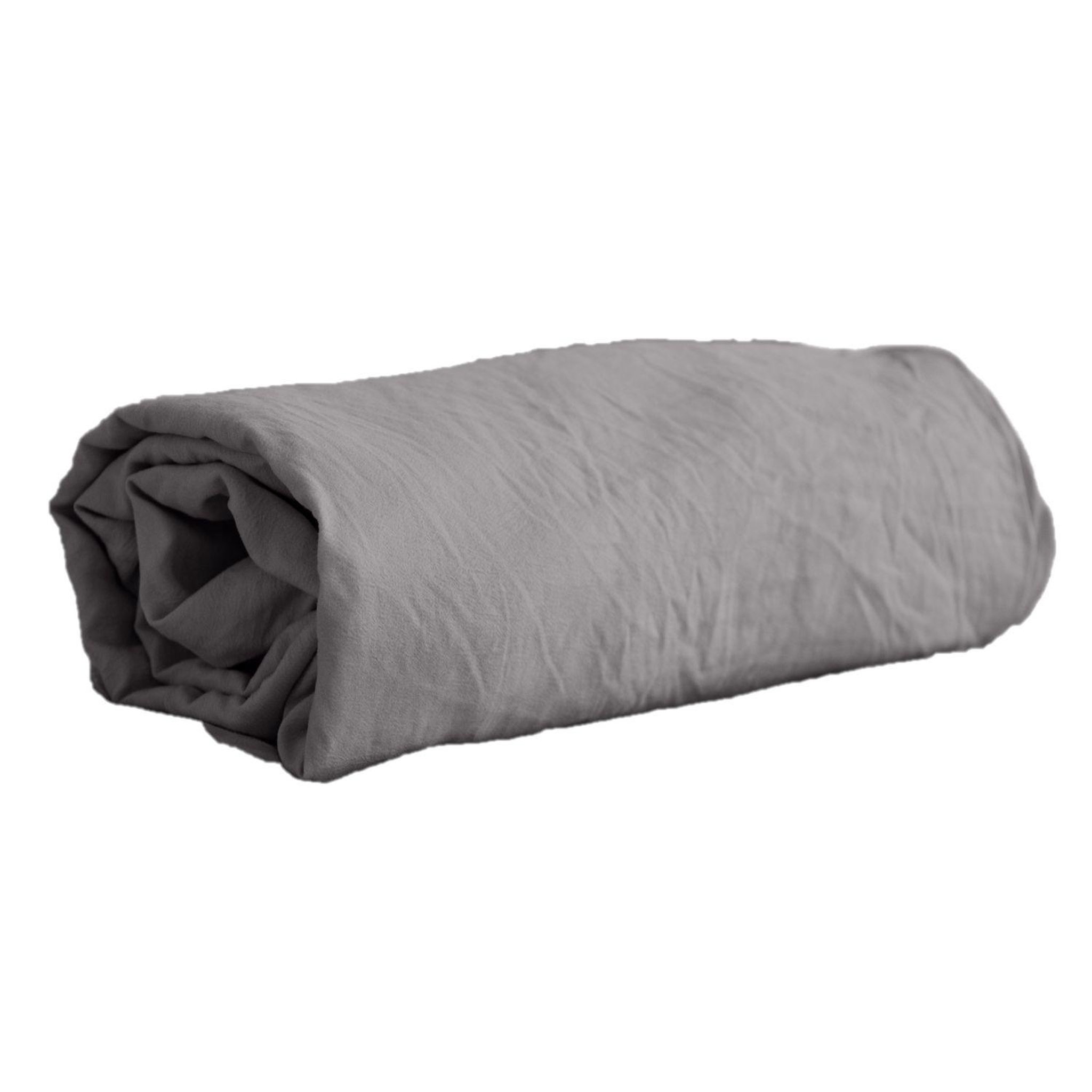 COTE DECO Drap housse - 100% microfibre lavée. Coloris disponibles : Gris, Rose, Bleu