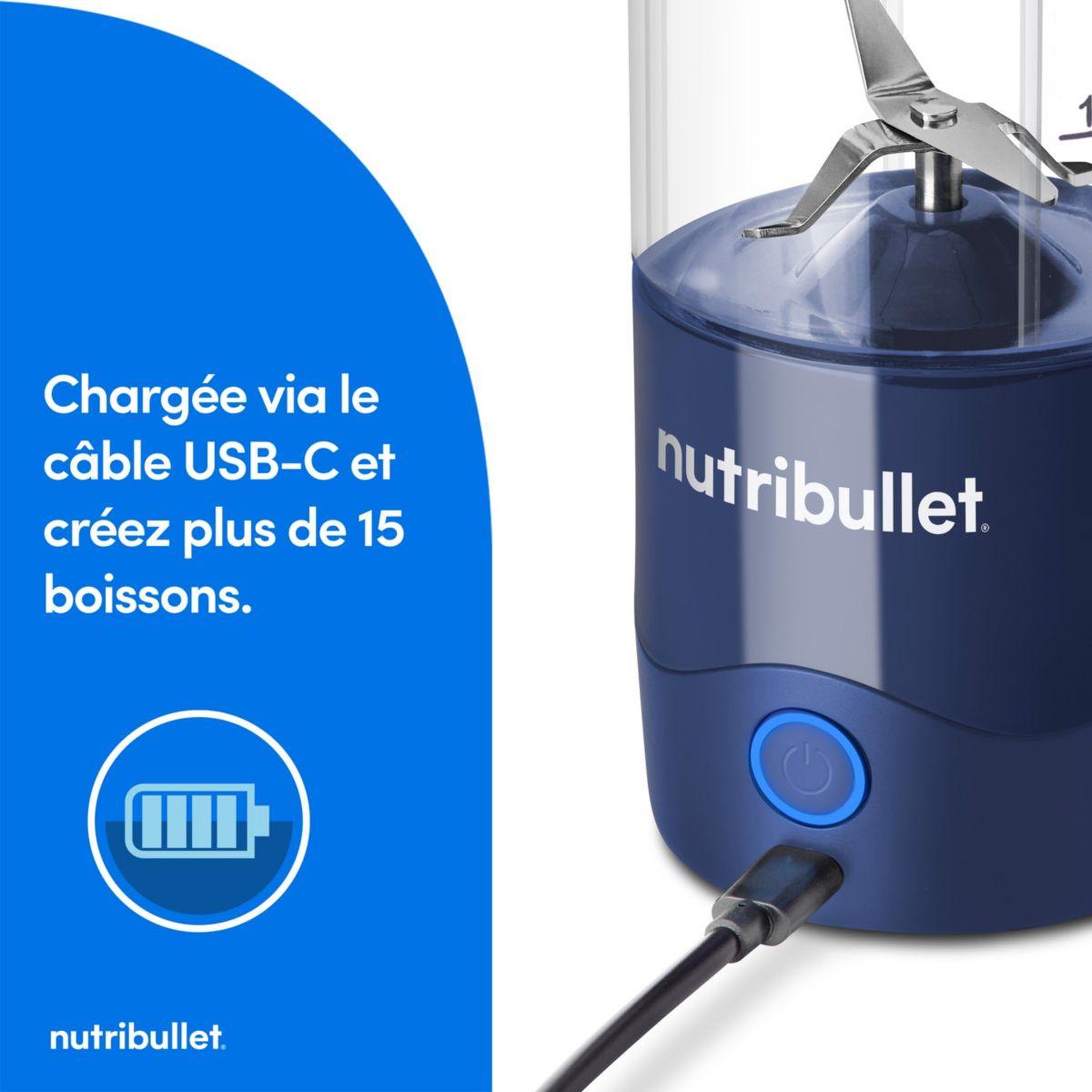 Voir la diapositive 3 : nutribullet Blender portable NBP003NBL  bleu