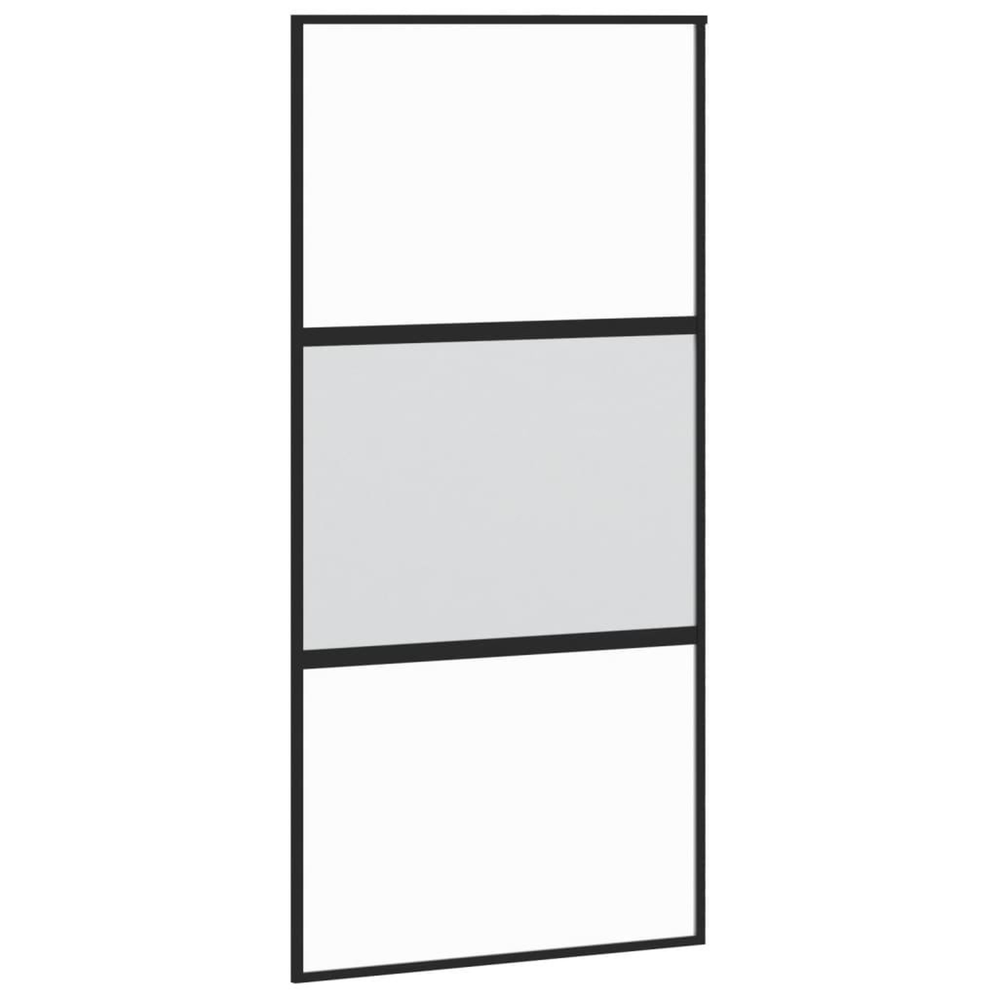 Voir la diapositive 2 : VIDAXL Porte coulissante noir 102,5x205 cm verre trempe aluminium