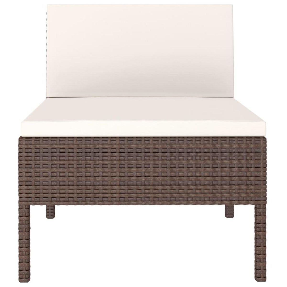 VIDAXL Chaises de jardin lot de 3 avec coussins Resine tressee Marron