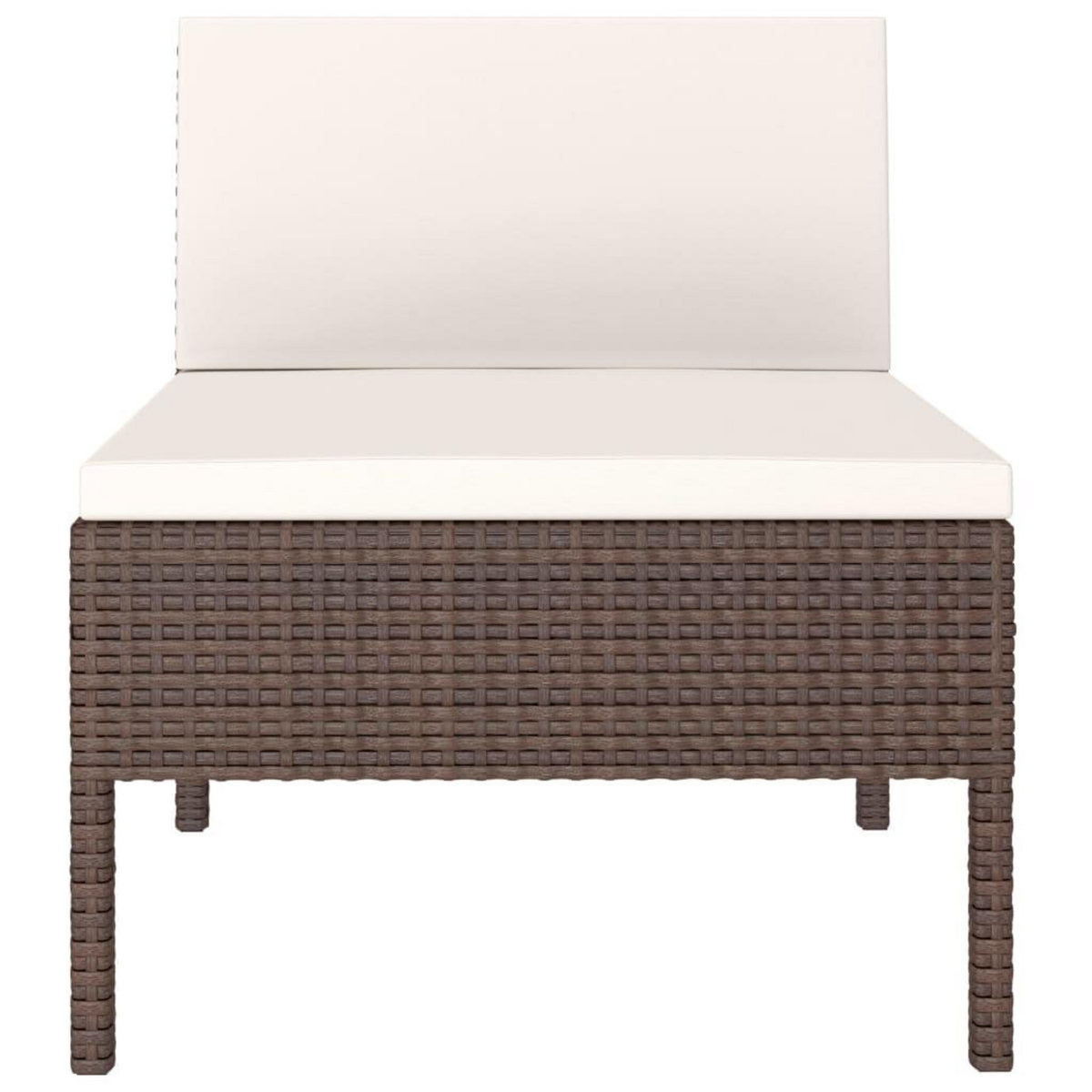 VIDAXL Chaises de jardin lot de 3 avec coussins Resine tressee Marron