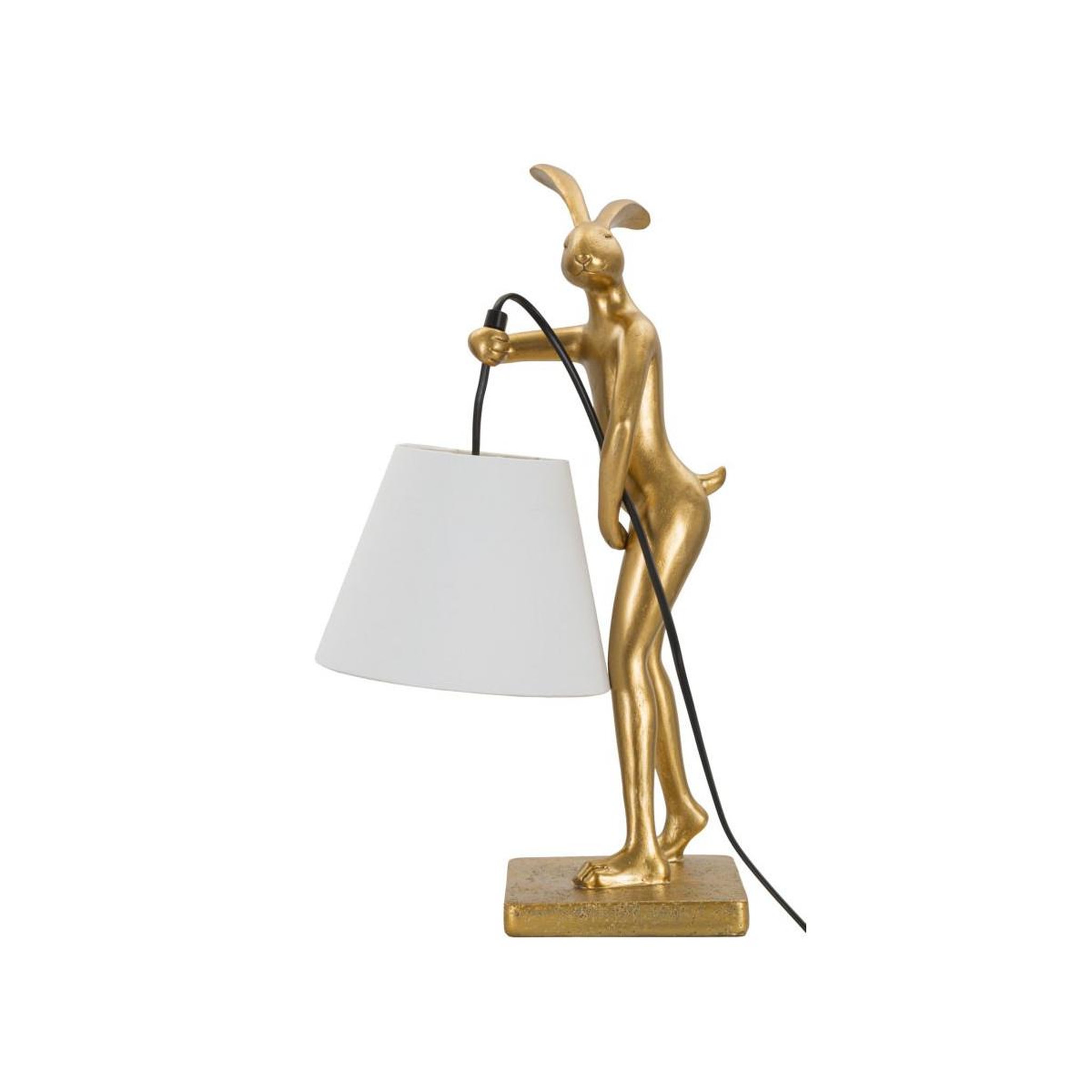 Paris Prix Lampe à poser en résine  lapin  47cm or & blanc