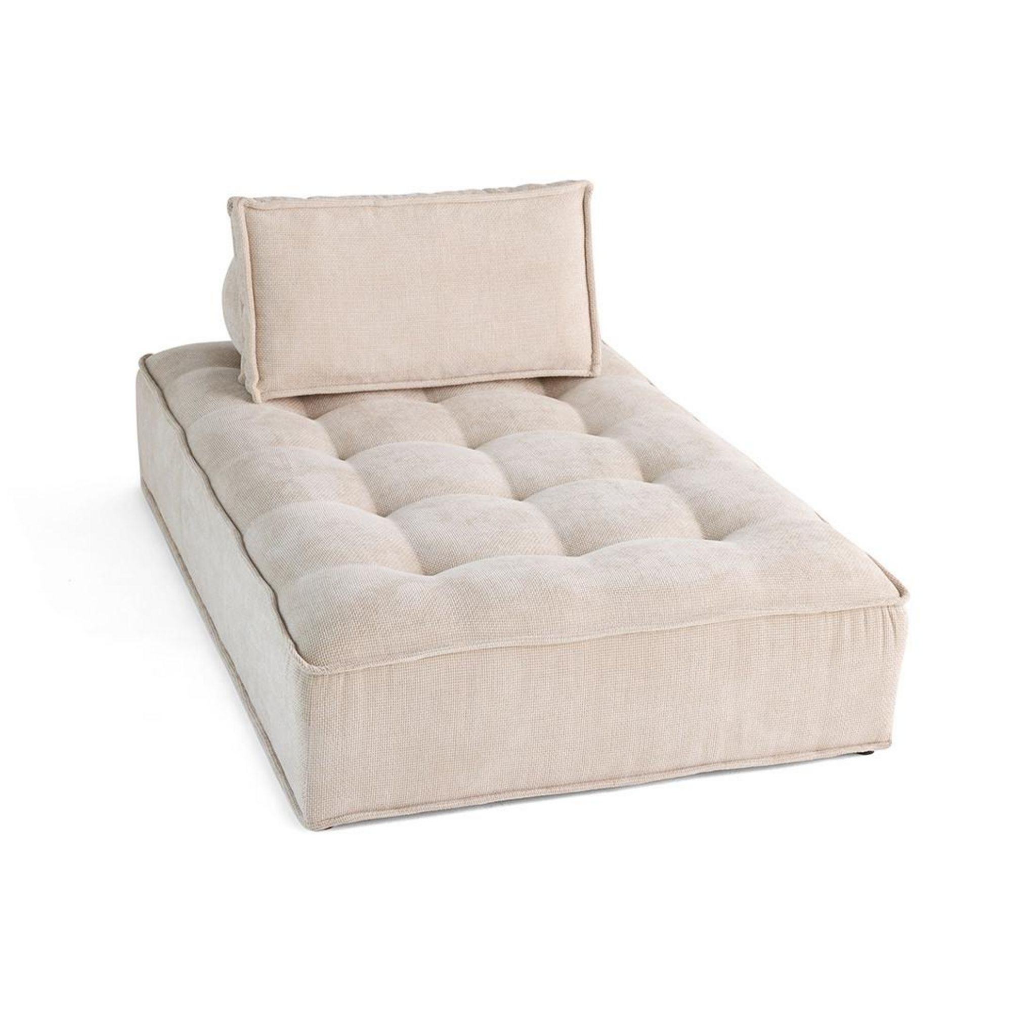 LISA DESIGN Marisol - module d'assise méridienne - velours texturé. Coloris disponibles : Beige