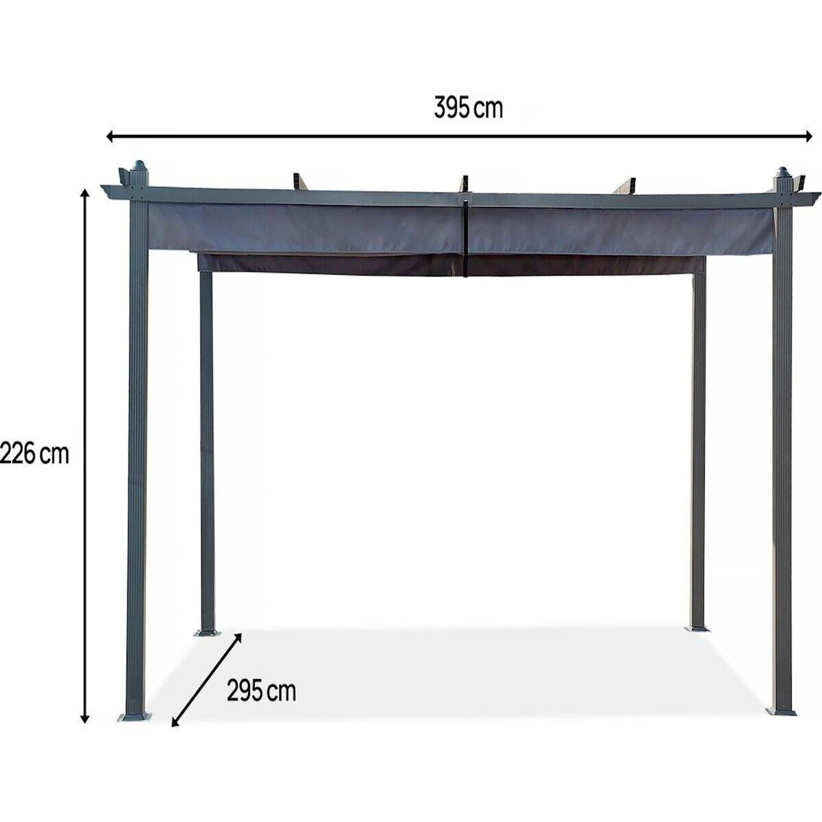 Habitat et Jardin Pergola en aluminium avec toit rétractable - 3 x 4 m - Gris anthracite