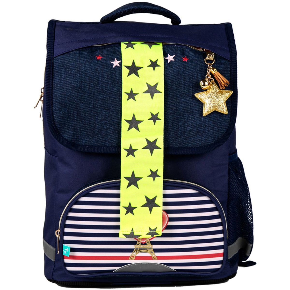 AUCHAN Sac à dos 2 compartiments 38 cm bleu Paris