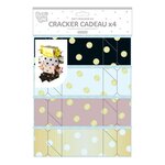 Paris Prix Lot de 4 Emballages Cadeaux  Cracker  9cm Multicolore