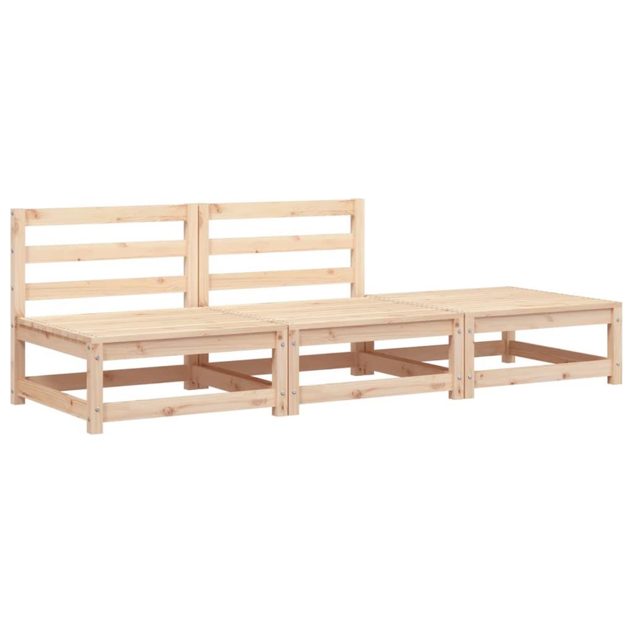 Voir la diapositive 2 : VIDAXL Canape de jardin sans accoudoirs repose-pieds bois pin massif