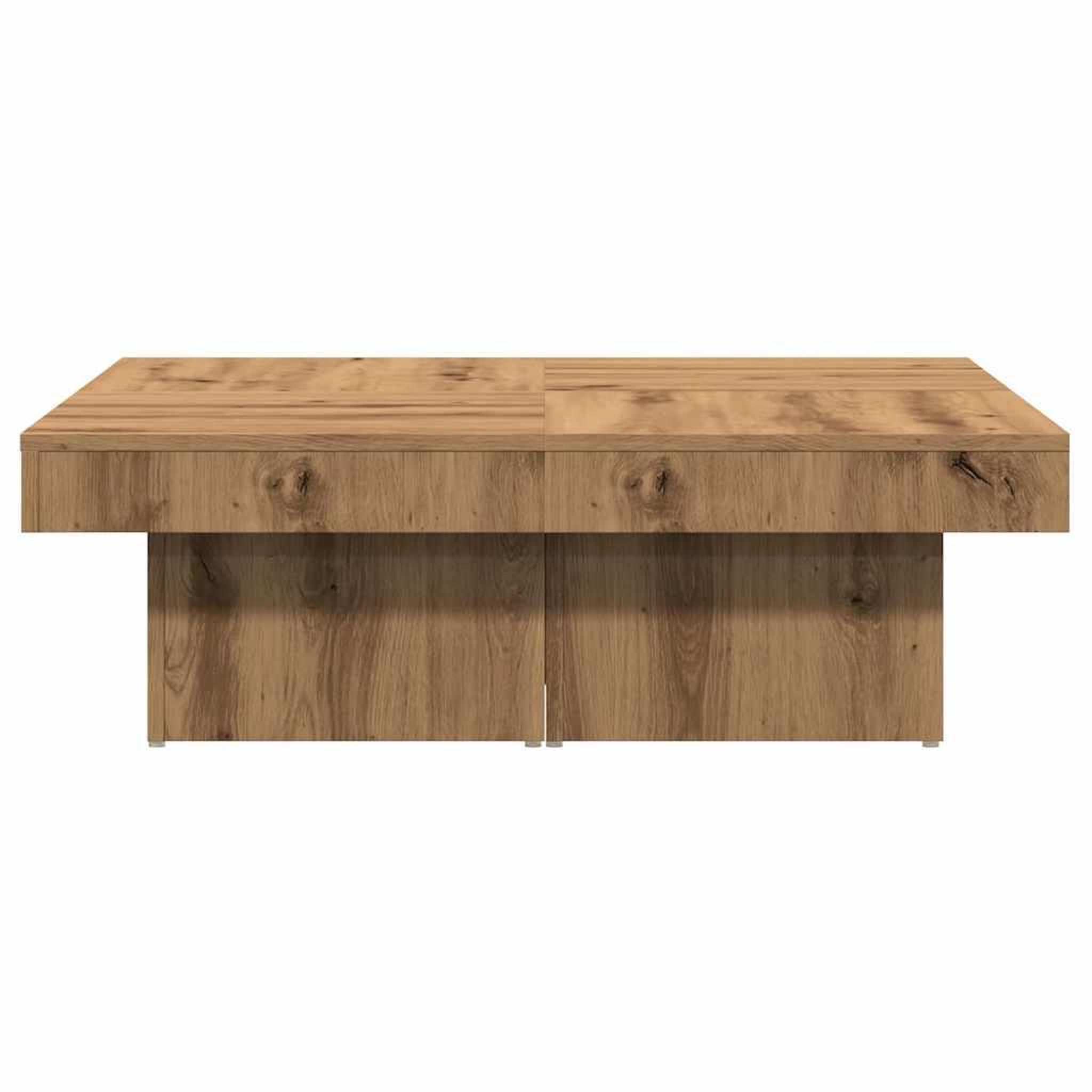 Voir la diapositive 4 : VIDAXL Table basse chene artisanal 90x90x28 cm bois d'ingenierie