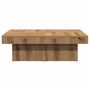 Voir la diapositive 4 : VIDAXL Table basse chene artisanal 90x90x28 cm bois d'ingenierie