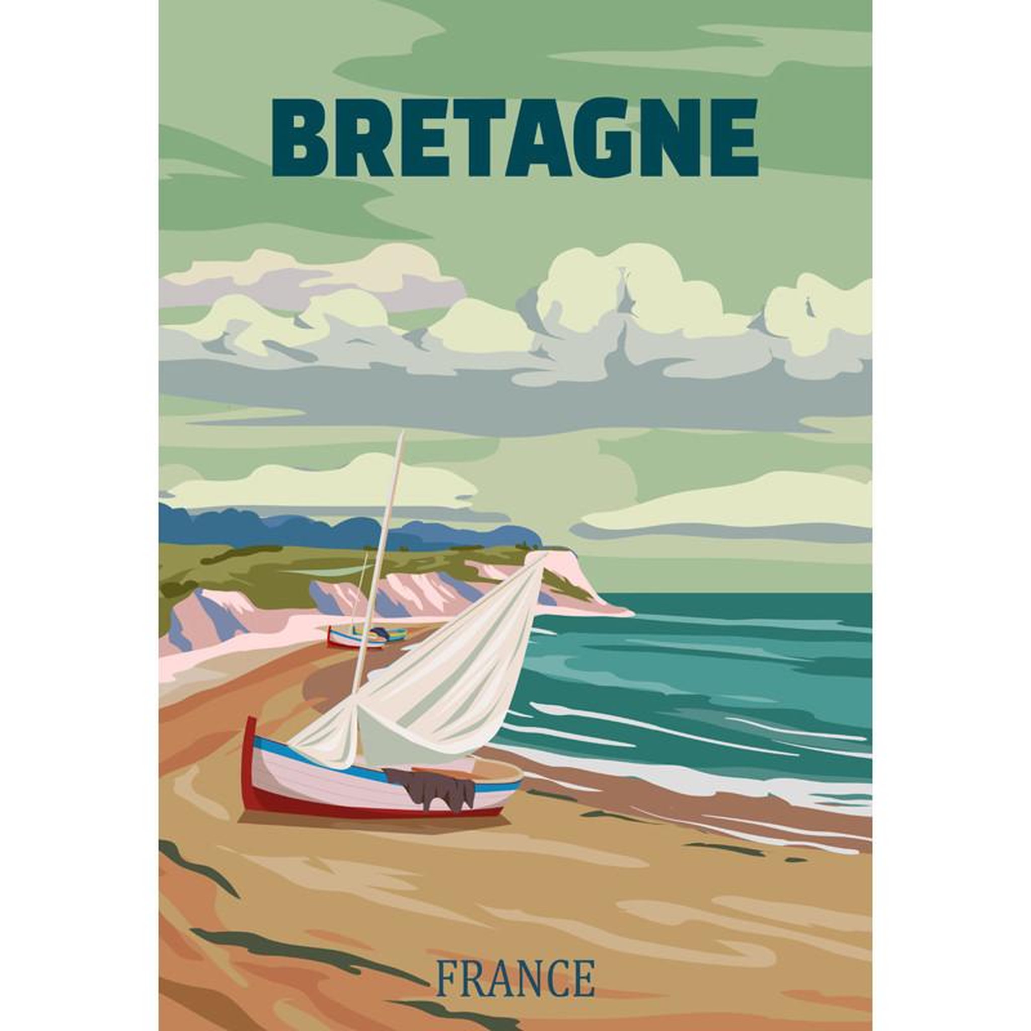 Voir la diapositive 2 : ALIZE Puzzle 500 pièces Bretagne vintage – Affiche rétro – Adulte – Alizé
