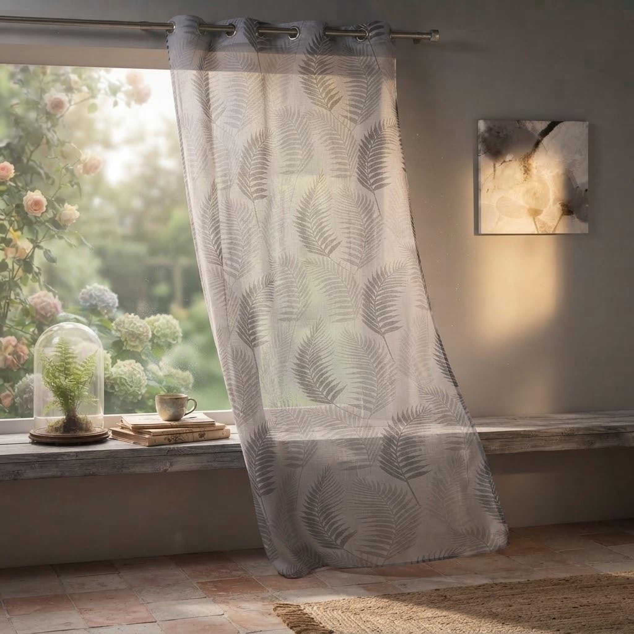 Voir la diapositive 5 : Eden Voilage a oeillets goyave design et moderne