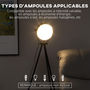 Voir la diapositive 6 : HOMCOM Lampadaire trépied style industriel abat-jour ajustable E27 40W max. dim. 60L x 54l x 135H cm métal noir blanc