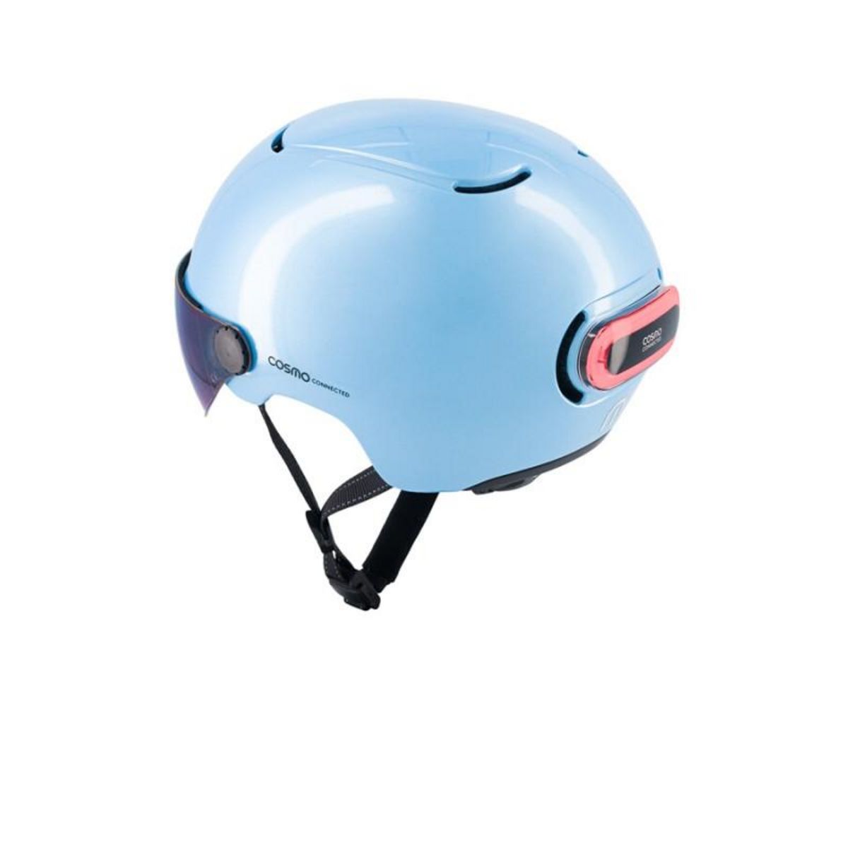 COSMO CONNECTED Casque vélo Cosmo Connected Fusion+ Bleu Ciel Metallise
