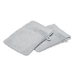 Today Lot de 2 gants de toilette - 100% coton BIO. Coloris disponibles : Blanc, Gris, Bleu, Vert, Marron
