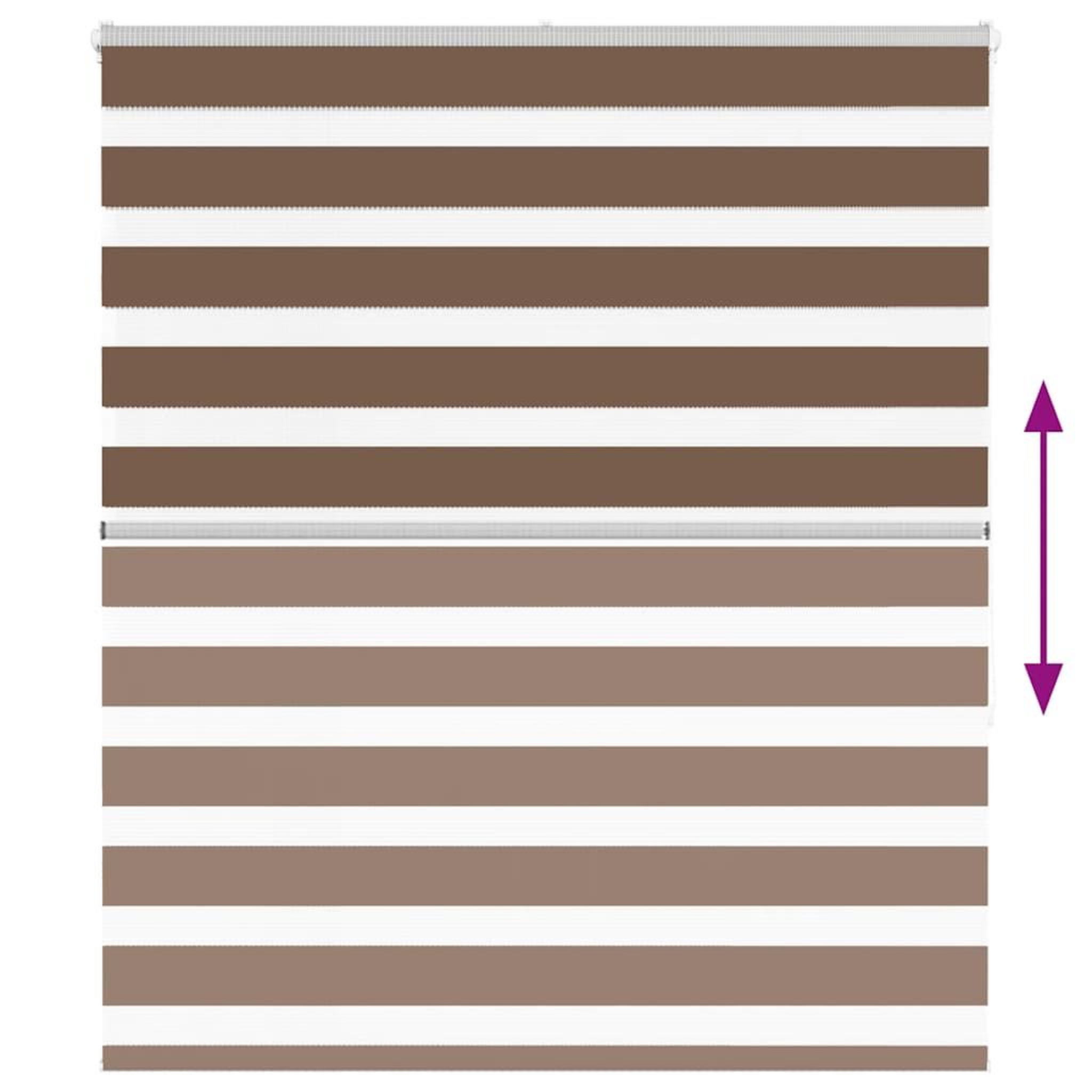 Voir la diapositive 5 : VIDAXL Store zebre marron 130x150cm largeur du tissu 125,9cm polyester