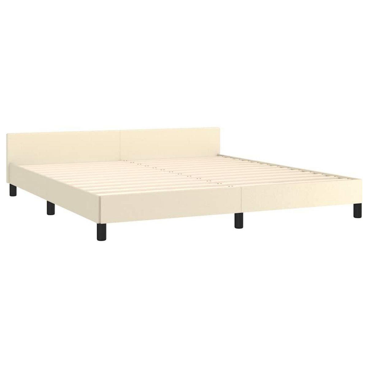 VIDAXL Cadre de lit avec tete de lit sans matelas creme 160x200 cm