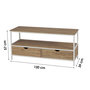 Voir la diapositive 3 : TOILINUX Meuble TV Casa Blanca en Panneaux de particules et Métal 2 tiroirs - L.120 cm x H.57 cm - Beige et Blanc