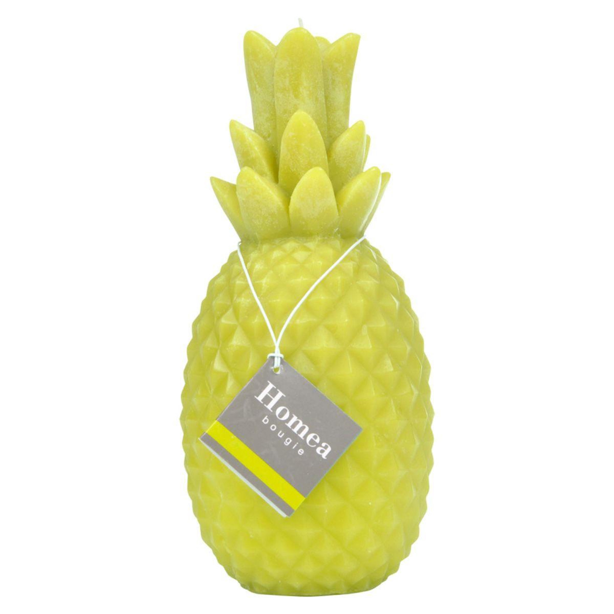 Voir la diapositive 2 : HOMEA Bougie déco  ananas tropical  20cm vert