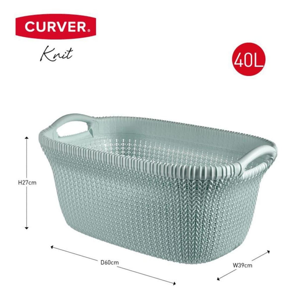 CURVER Curver Panier a linge Knit 40 L Bleu clair
