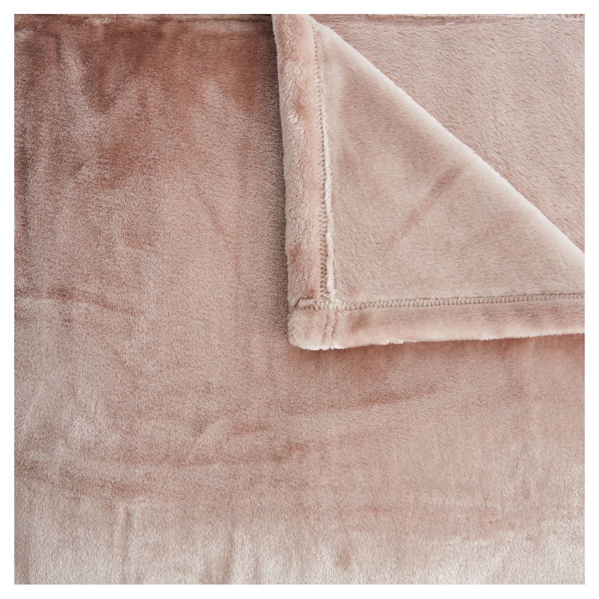 ACTUEL Plaid uni en polyester 380gsm MILK FROZEN