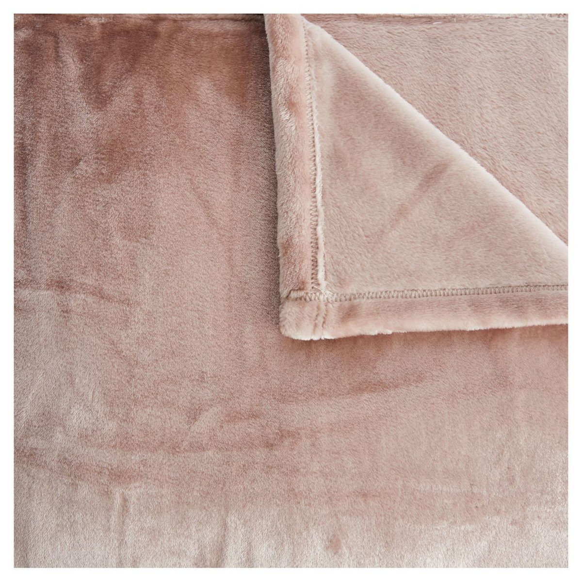 ACTUEL Plaid uni en polyester 380gsm MILK FROZEN