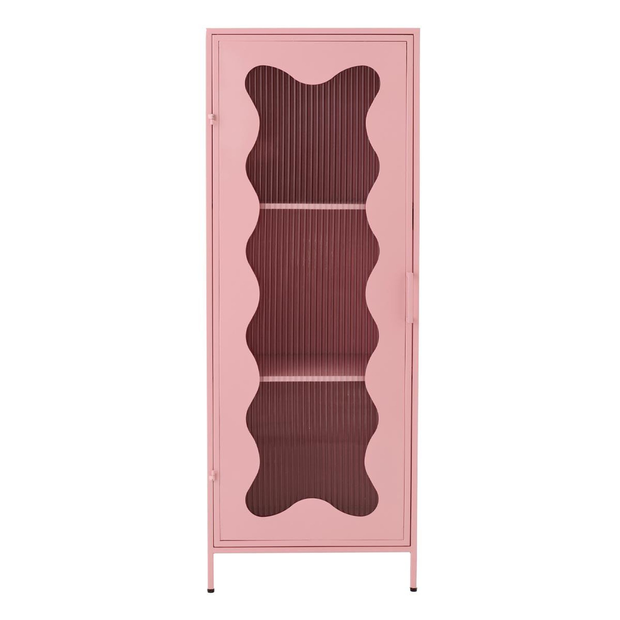 Voir la diapositive 2 : J-LINE Étagère enfant design  vague  120cm rose clair
