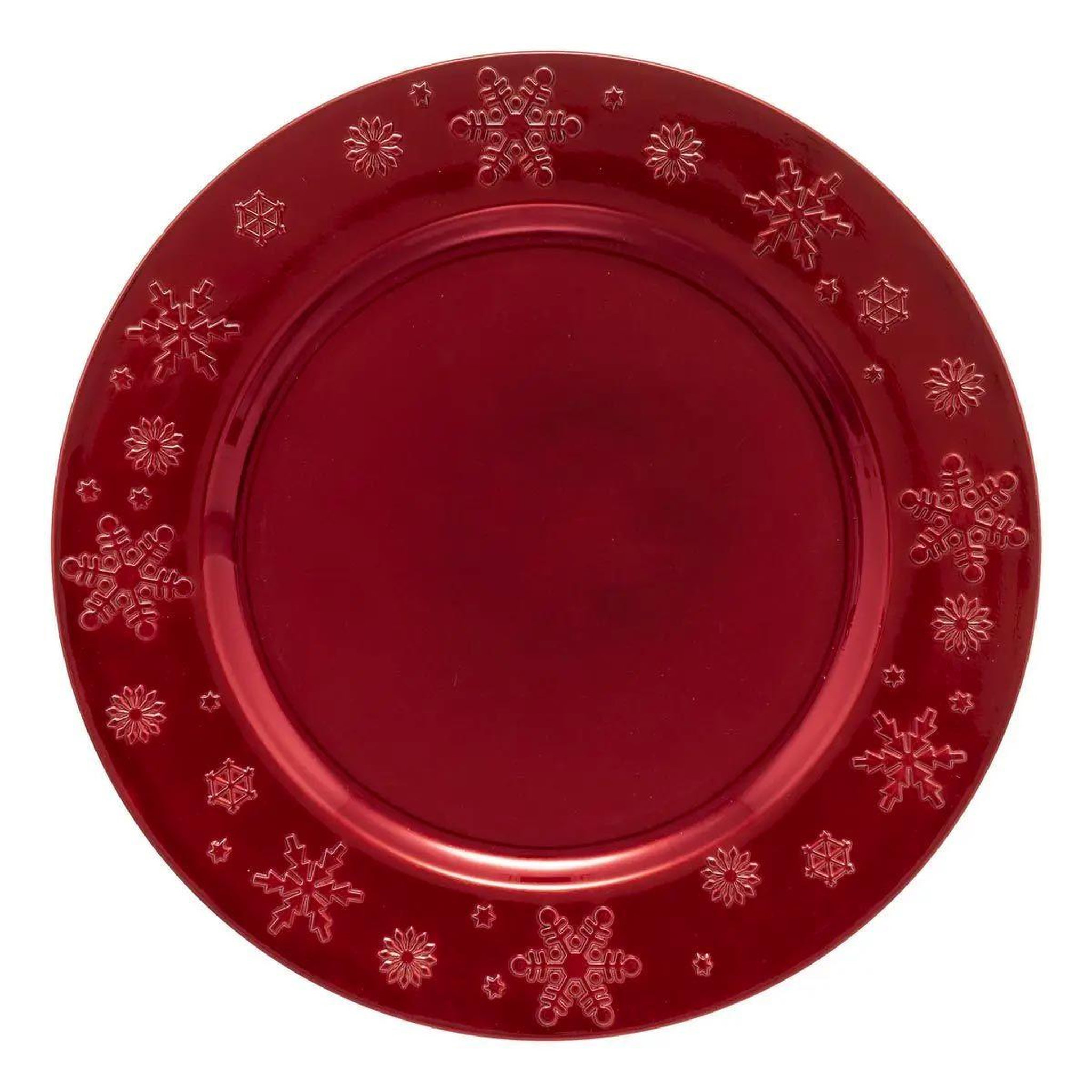 ATMOSPHERA Assiette de présentation  flocon  33cm rouge