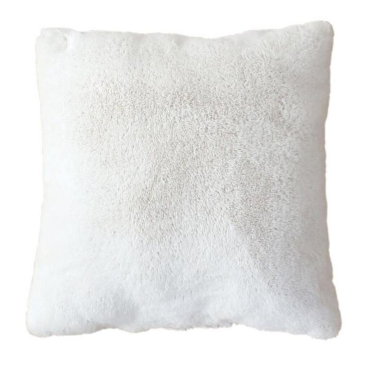 Paris Prix Coussin Déco Imitation Fourrure  Rabbit  40x40cm Blanc