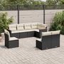 Voir la diapositive 1 : VIDAXL Salon de jardin 8 pcs avec coussins noir resine tressee