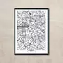 HOME MANIA Tableau carte ville City Map- L. 33 x H. 43 cm - Paris