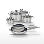 ELO Lot de 3 Poêles céramique Elo Profi Therm Platinum 24/28/32 cm et 4 Faitouts Elo Brillant 12/16/20/24 cm