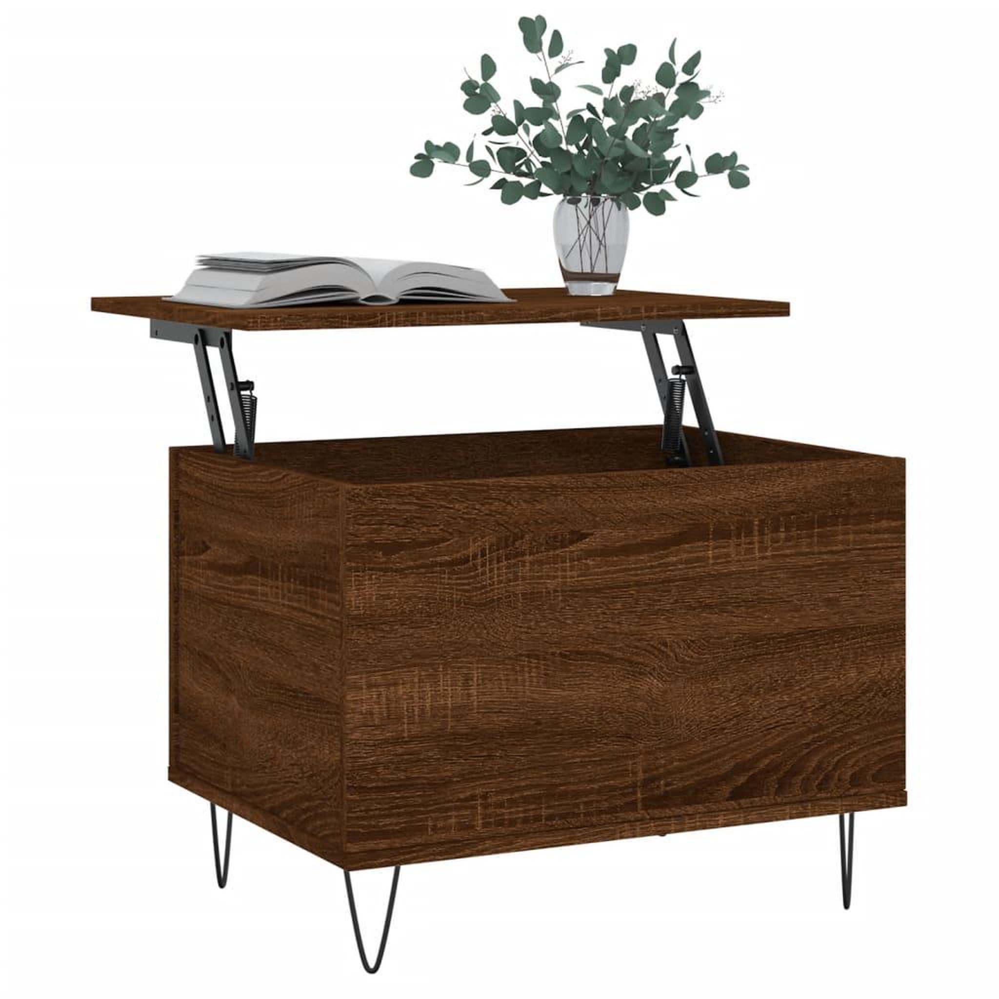 Voir la diapositive 3 : VIDAXL Table basse Chene marron 60x44,5x45 cm Bois d'ingenierie