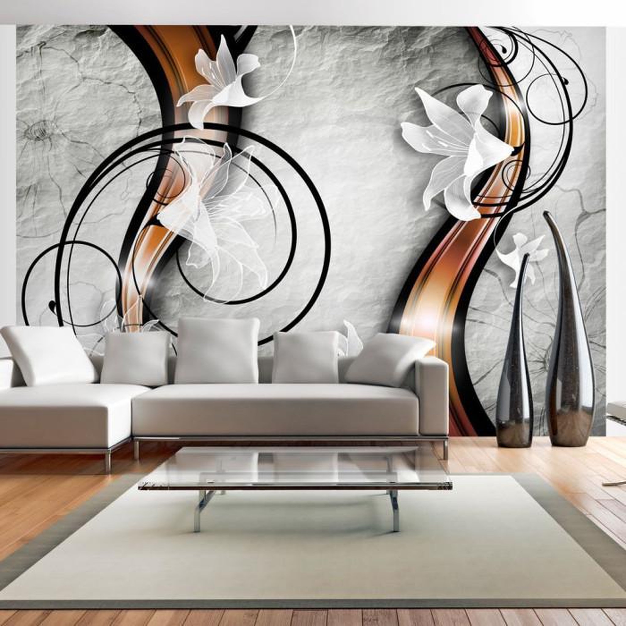Paris Prix Papier Peint  Lily on a Stone. Coloris disponibles : Multicolore