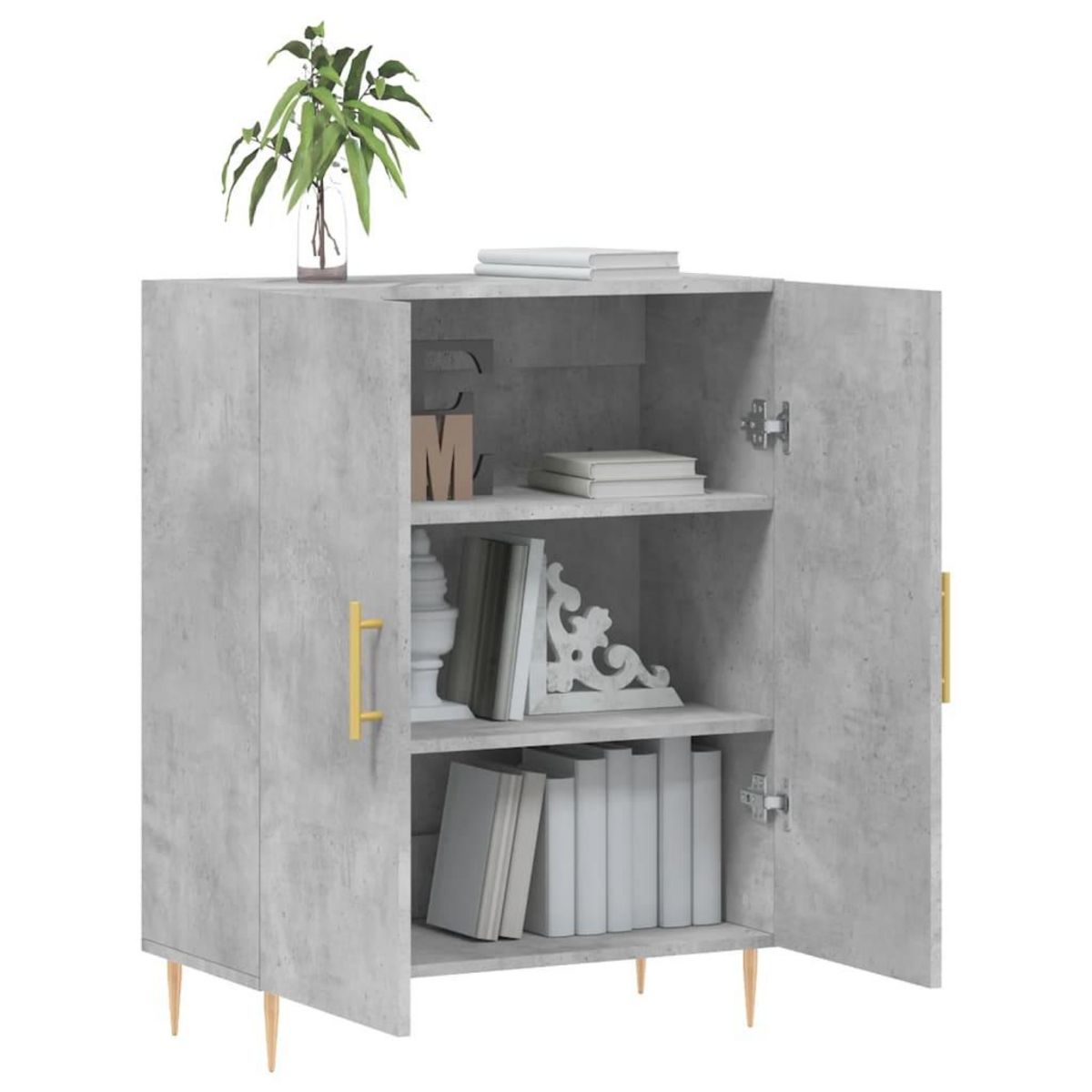 VIDAXL Buffet gris beton 69,5x34x90 cm bois d'ingenierie