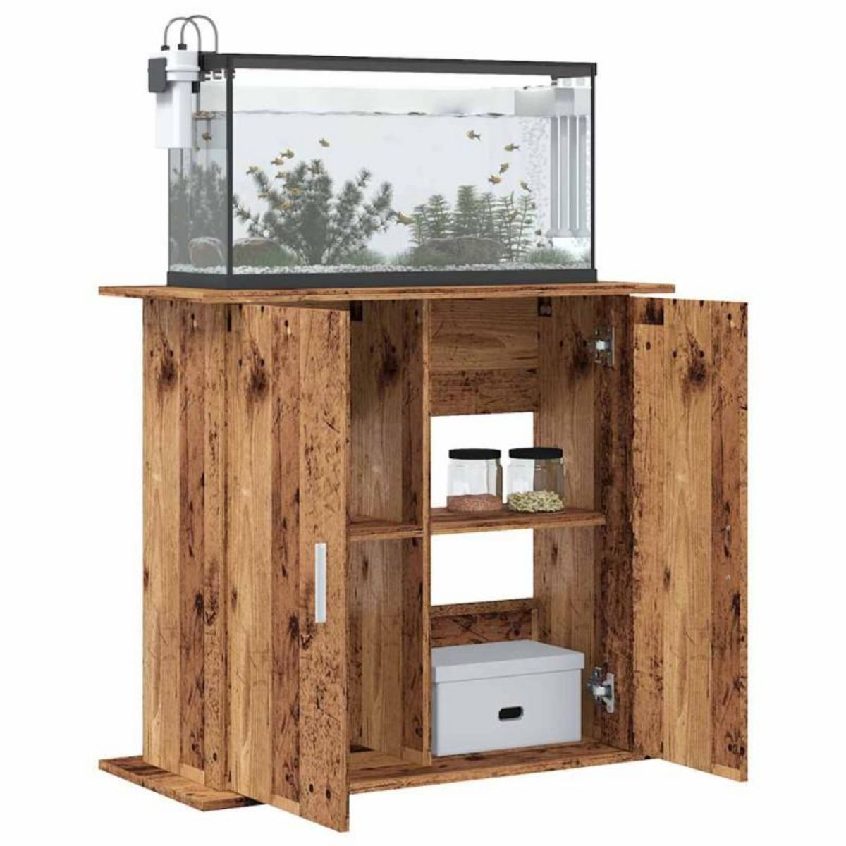 VIDAXL Support pour aquarium vieux bois 81x36x73 cm bois d ingénierie