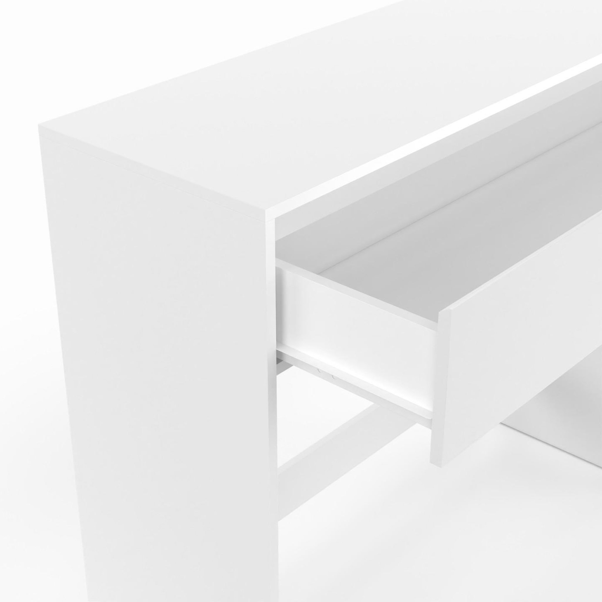 Voir la diapositive 6 : ID MARKET Console 1 tiroir tomi bois blanc