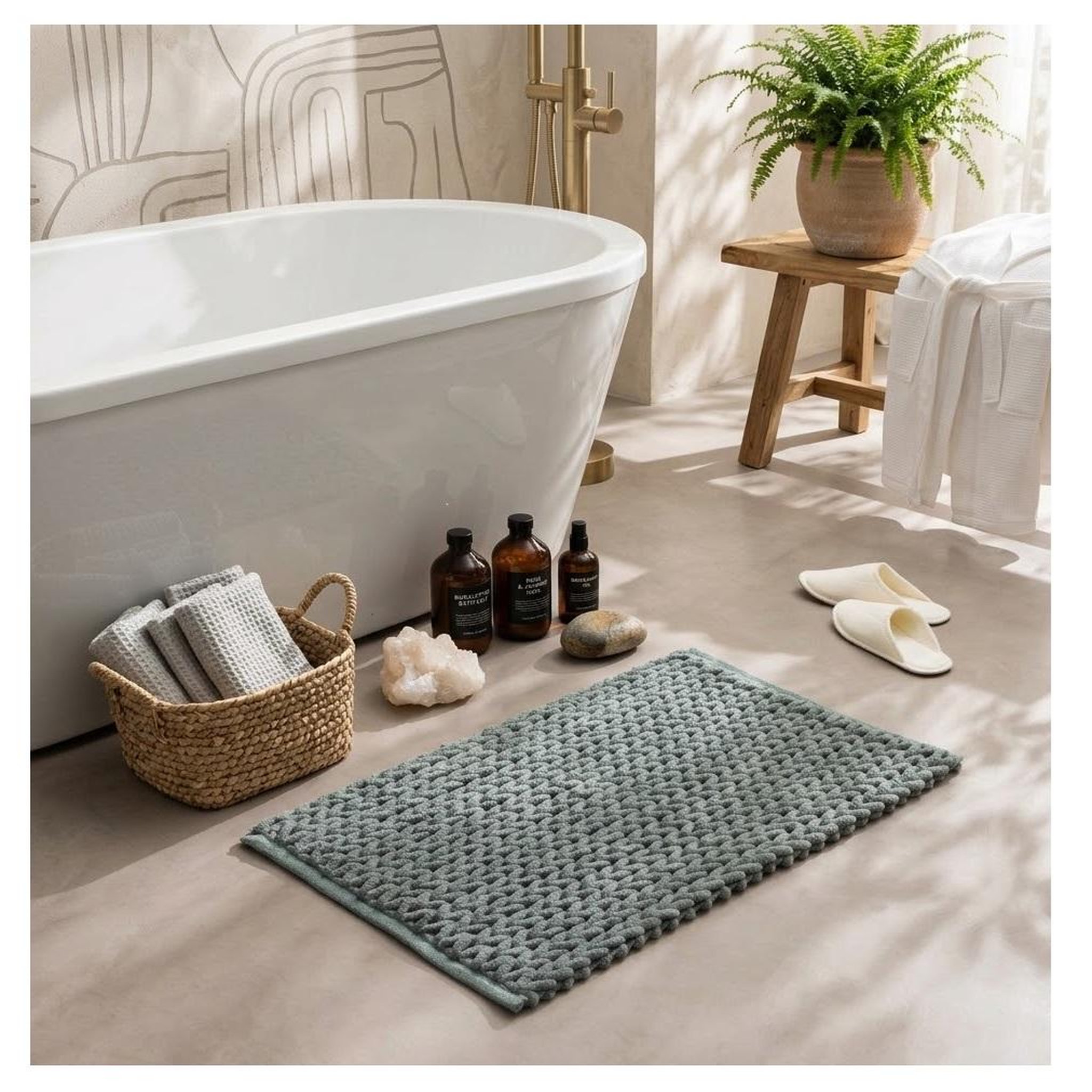 Voir la diapositive 2 : Eden Tapis de bain chenille arielle
