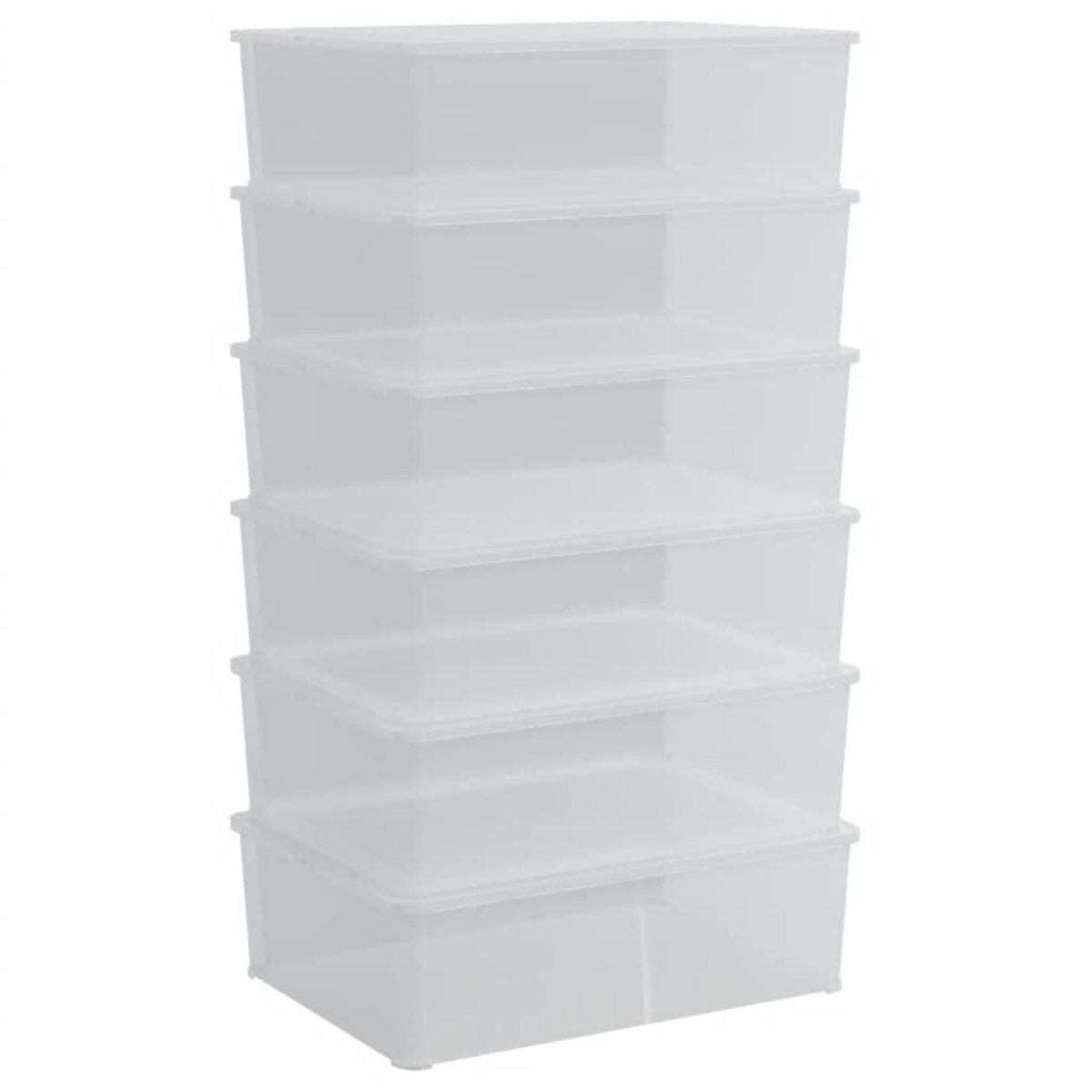 VIDAXL Boîtes de rangement en plastique 6 pcs 25 L empilables