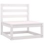 Voir la diapositive 4 : VIDAXL Canape a 4 places de jardin Blanc Bois de pin solide