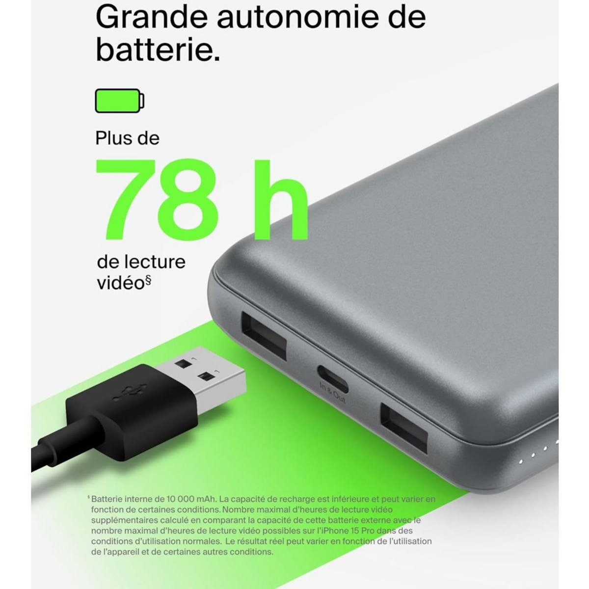 Belkin Batterie externe 20 000 mAh grise