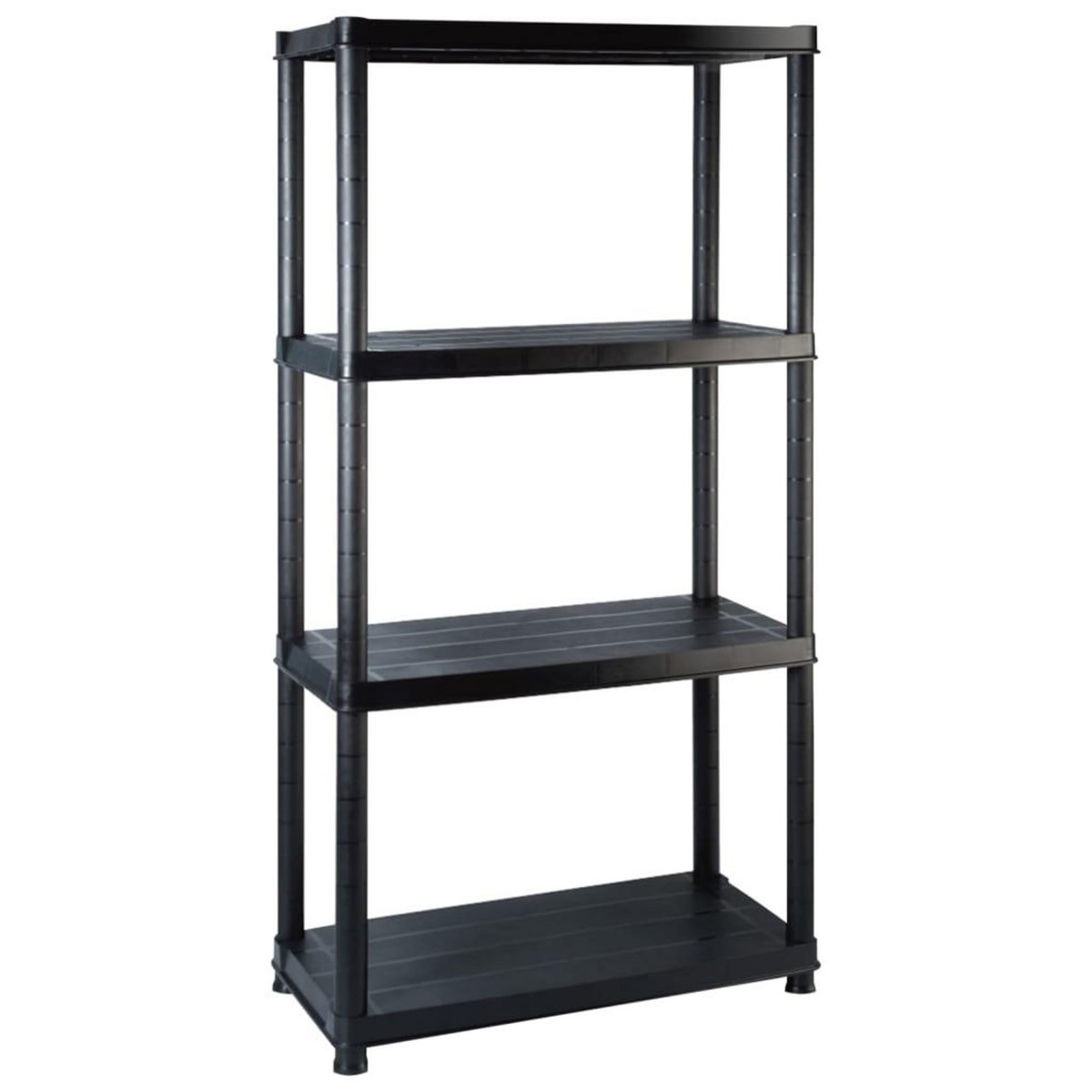 VIDAXL Etagere de rangement a 4 niveaux Noir 122x30,5x130 cm Plastique