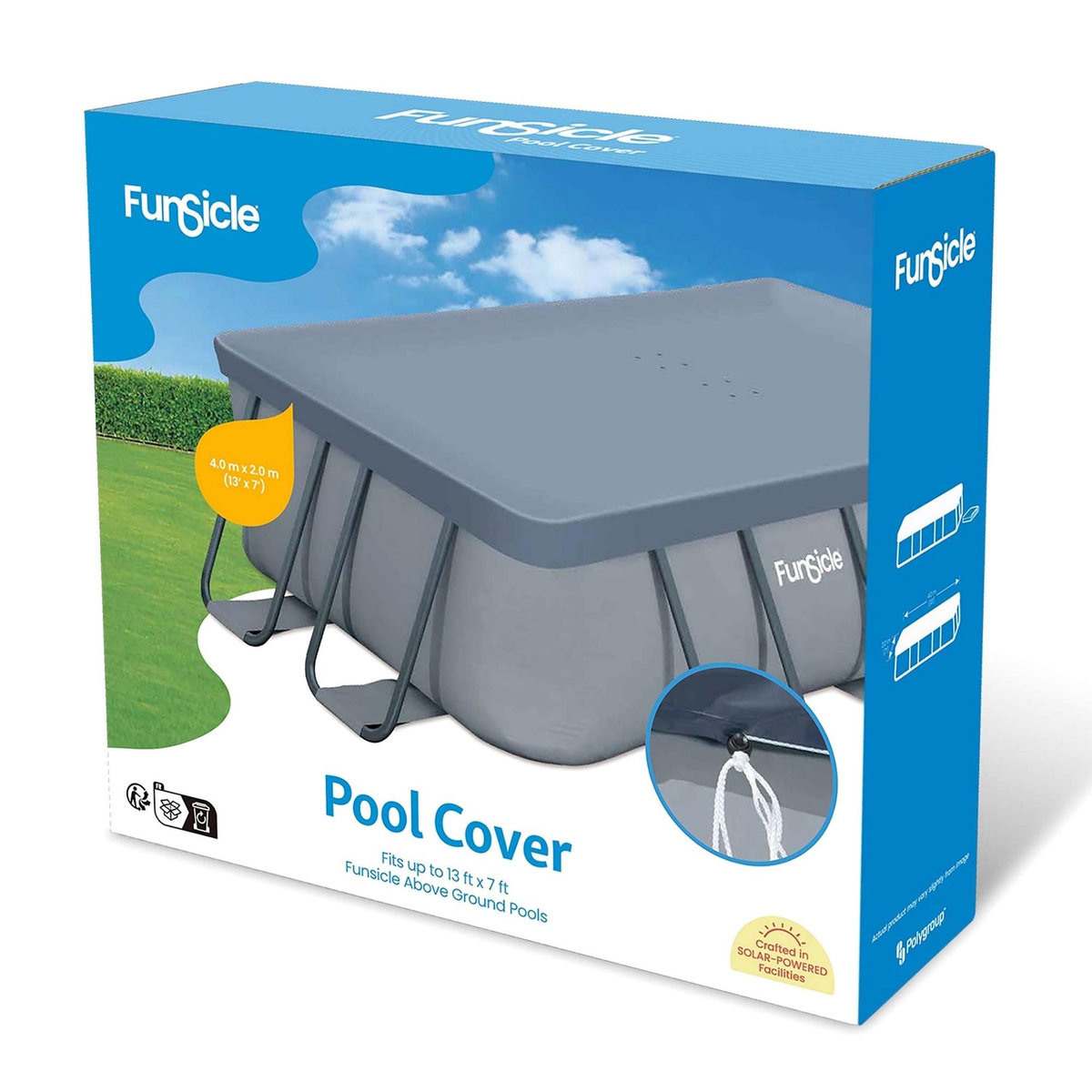 FUNSICLE Bâche rectangle pour piscine tubulaire 4x2m Funsicle