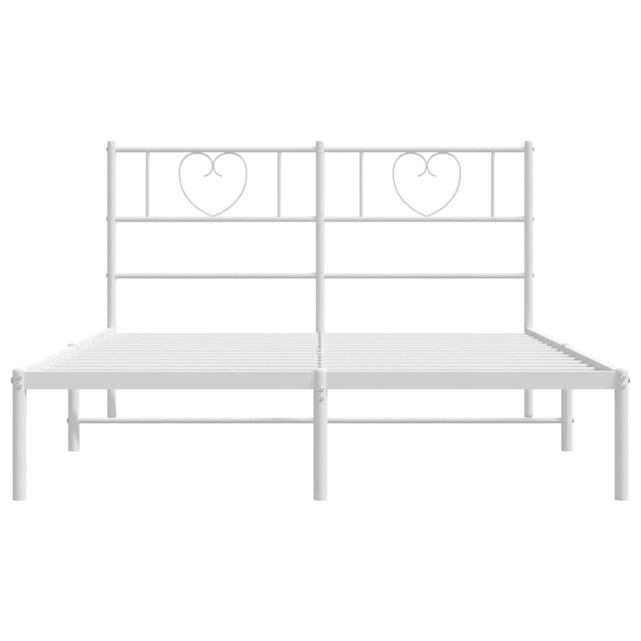 Voir la diapositive 4 : VIDAXL Cadre de lit metal sans matelas et tete de lit blanc 140x200 cm