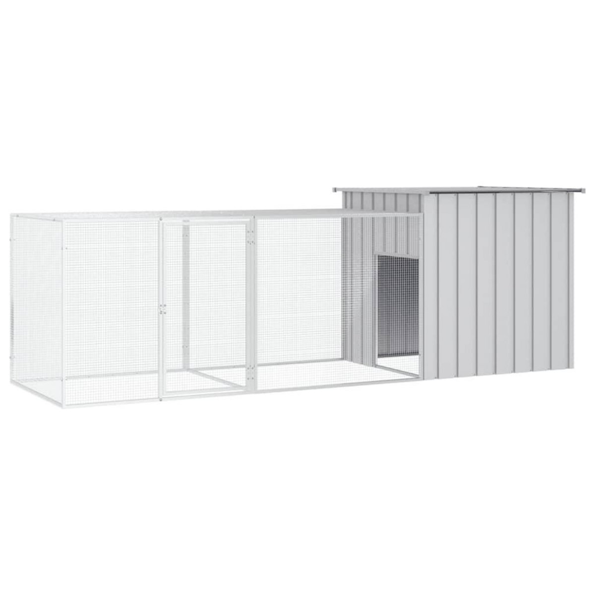 VIDAXL Cage pour poules Gris 300x91x100 cm Acier galvanise