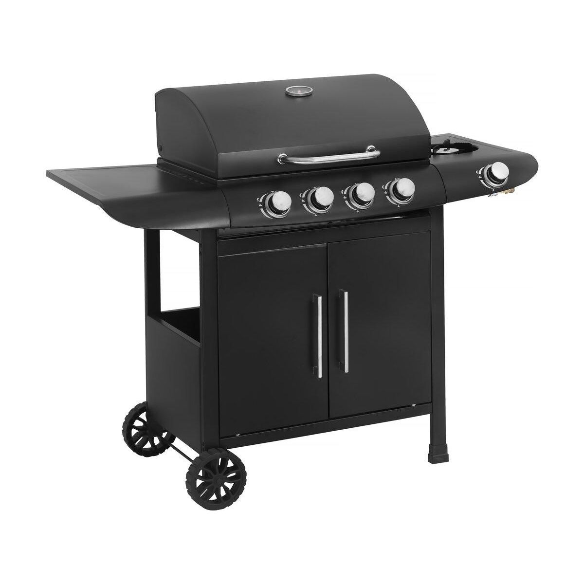 Habitat et Jardin Barbecue gaz  Feria 5  - 5 brûleurs dont 1 latéral - 14,5 kw - Noir