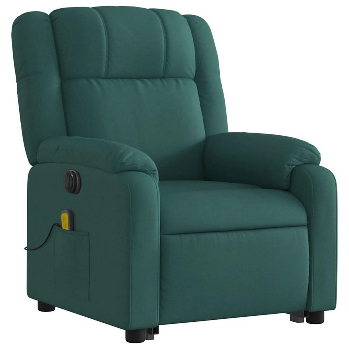 VIDAXL Fauteuil inclinable de massage electrique Vert fonce Tissu