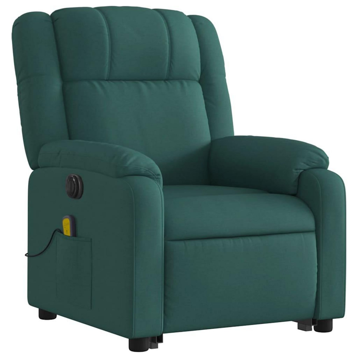 VIDAXL Fauteuil inclinable de massage electrique Vert fonce Tissu